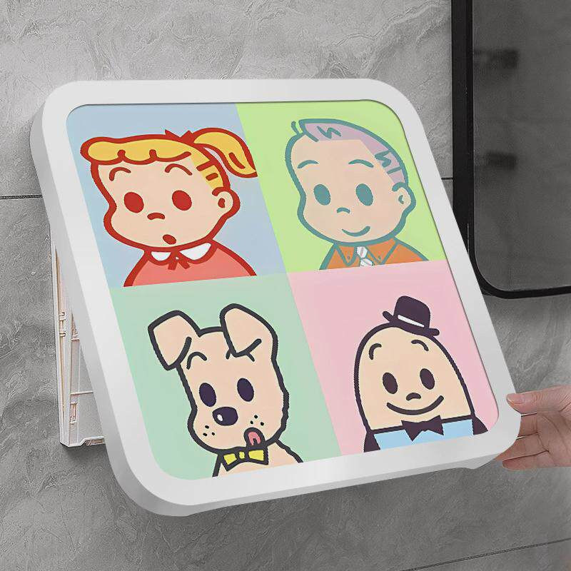 浴室壁画收纳柜折叠放衣服免打孔防水挂画箱卫生间洗澡置物架
