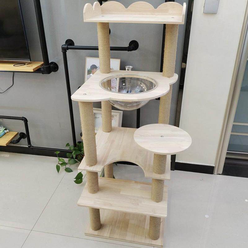 缅因实木大型全实木猫窝猫树一体实木柱猫爬架大猫矮脚猫架子家用图片