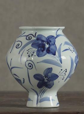 新中式青花瓷仿古陶瓷花瓶插花摆件陶瓷花器酒店名宿家居装饰摆件