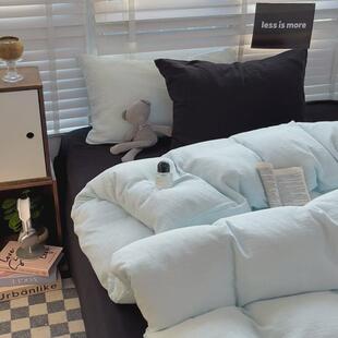 彩色点点水洗棉纯色单150x200x230被套被罩床上四件套被单三件套