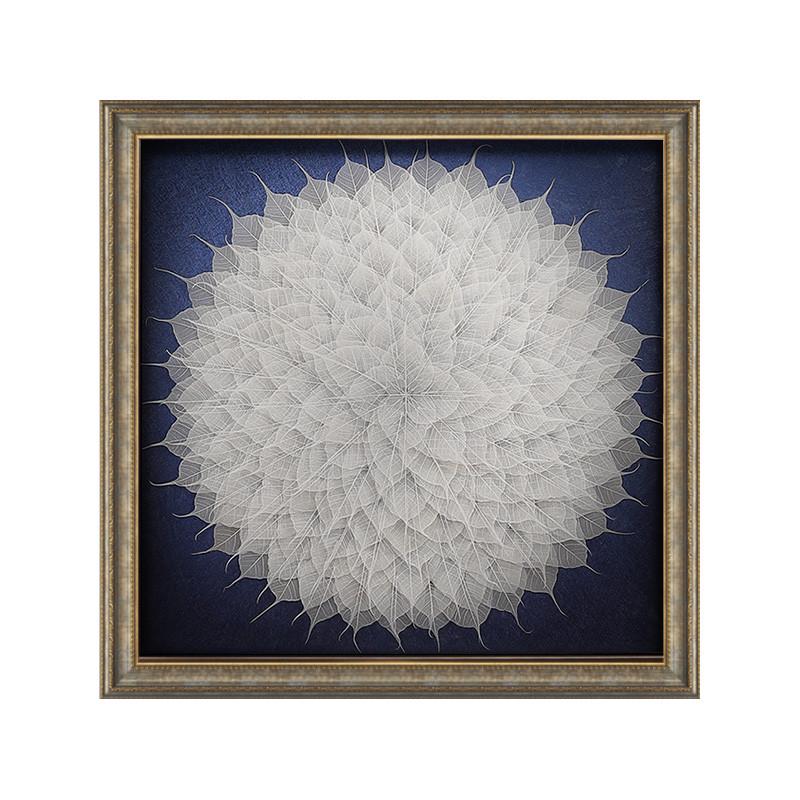 入户玄关餐厅挂画 客厅装饰画 立体高级感新中式实物画 菩提树叶图片