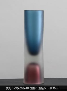 博西磨砂轻奢家居加厚玻璃花瓶摆件家居高档样板房酒店软装饰品