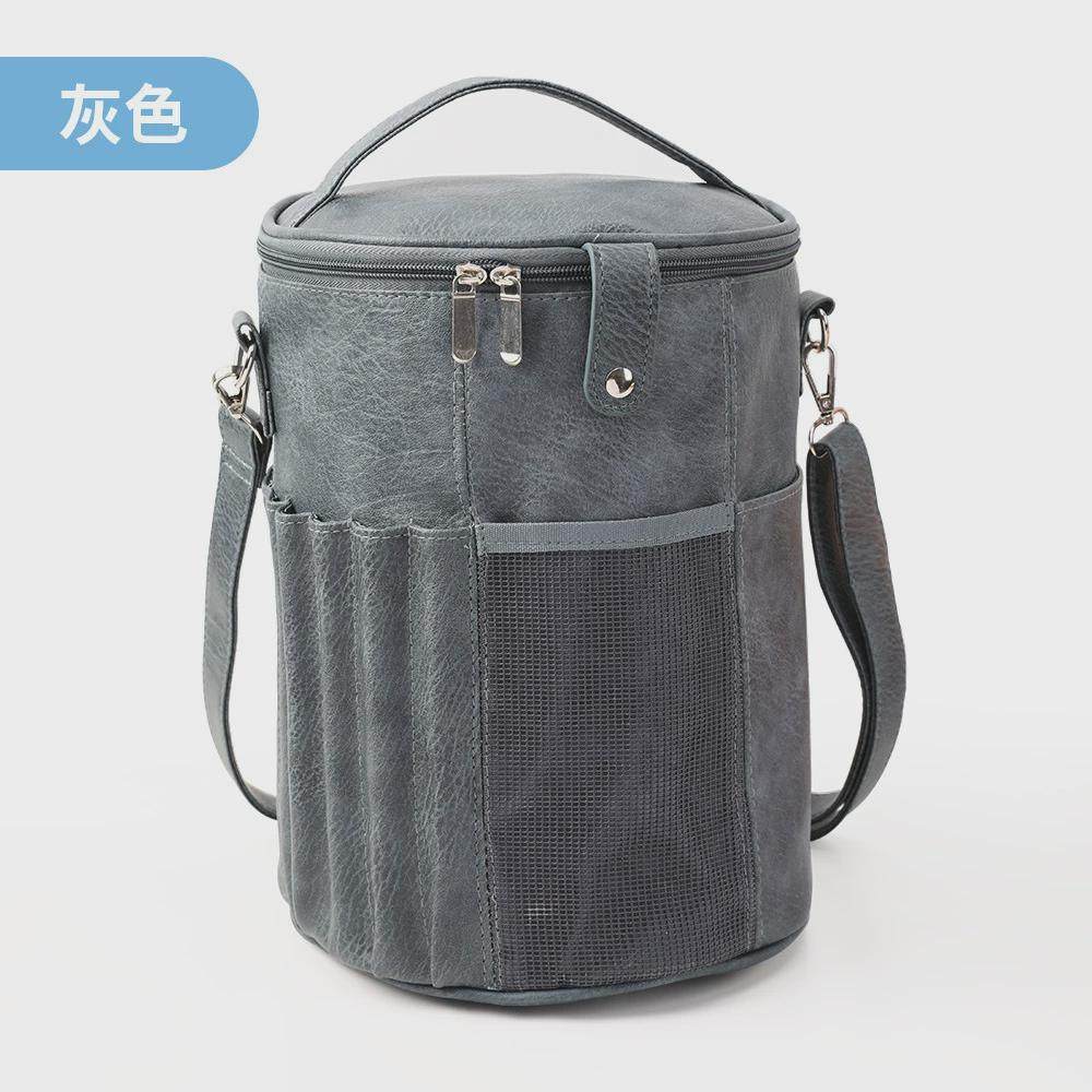 新款毛线编织工具收纳包pu圆桶棒针收纳包桶多功能编织配件整理包
