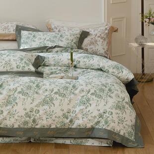 87n浪漫！婚庆婚礼玫瑰花语100棉四件套纯棉结婚印花床上用品