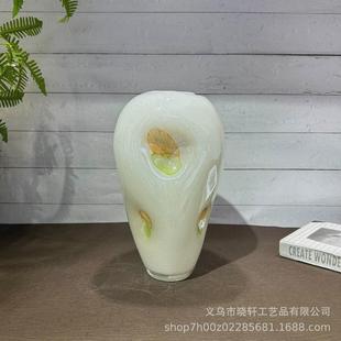 轻奢高端厚重琉璃花瓶客厅博古架高级感摆件家居酒店样板间装 饰品