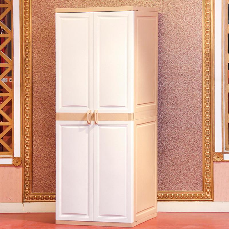 热销门开式柜子收纳柜对开储物柜组合塑料衣柜整理宝宝儿童双开门