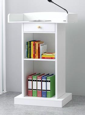 讲台培训演讲台桌学校司仪台教堂木制发言台教学老师办公接待台