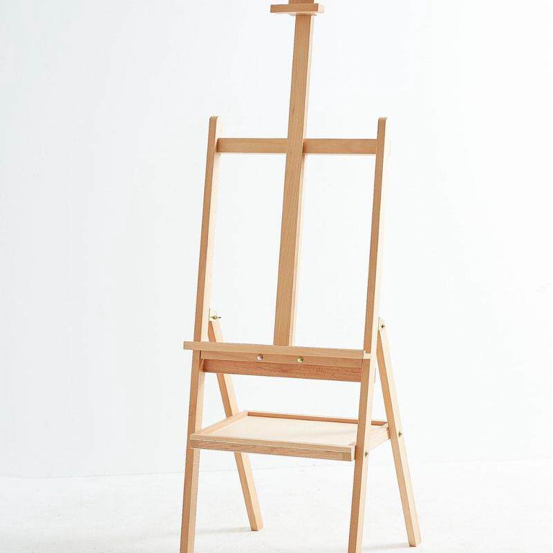 榉木抽屉画架美术专用收纳可折叠油画架上色木质广展架儿童画画架