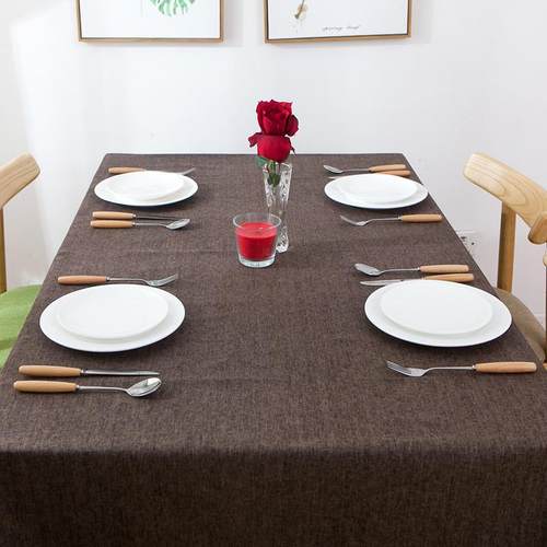 现代简约防水素色纯色长方形家用酒店桌布亚麻茶几餐桌布厂家批发