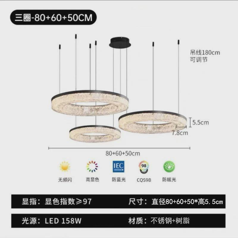 意式客厅led吊灯高级感北欧现代简约冰川大厅创意餐厅一字长条灯