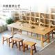 民宿现代简约家用书桌工作台白橡木北欧实木餐桌茶桌办公桌大板桌