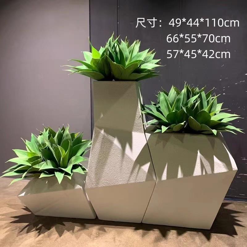 玻璃钢花盆大号花束圆形创意简约种树庭院摆设花箱组合美陈海边