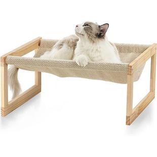 式 行军床 猫窝狗窝夏季 可拆洗透气猫床猫垫子地宠物行军床木质四季