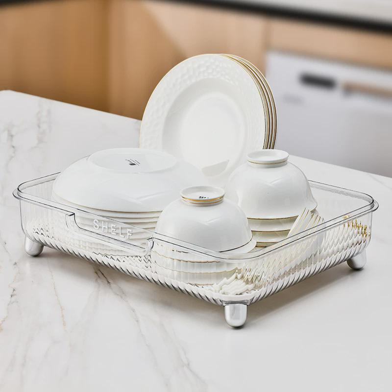 热销厨房碗架沥水架家居带盖放碗碟置物架餐具晾多功能碗筷收纳盒