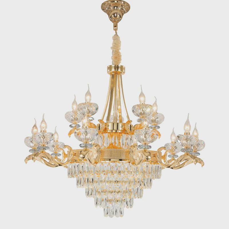 欧式轻奢蜡烛水晶吊灯别墅豪宅酒店客厅卧室餐厅复式楼梯现代吊灯