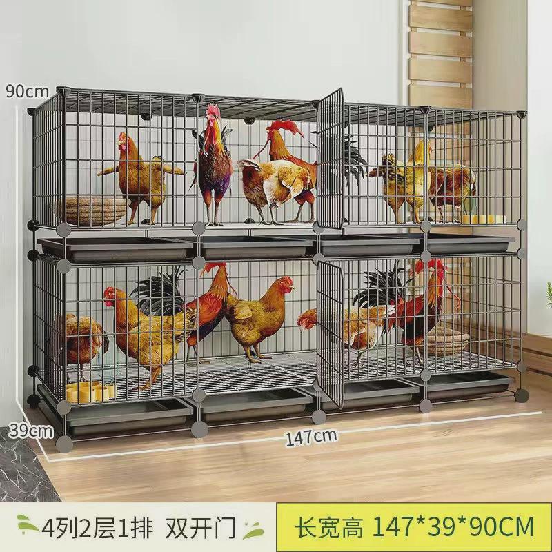 新型兔笼大号鸡笼子家用养殖铁笼大鸡只三层室内外特大号自动清粪