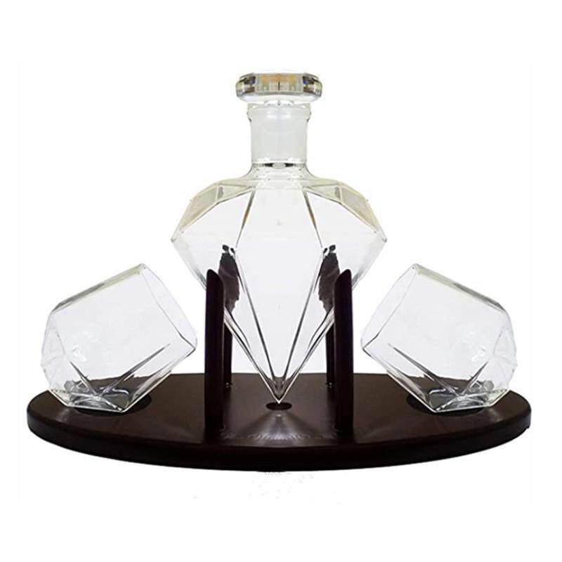 热销钻石造型玻璃盛酒器创意高硼硅玻璃醒酒器威士忌酒瓶酒杯醒酒