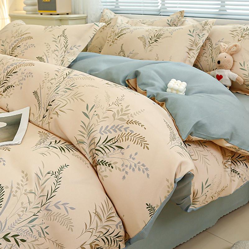 植物羊绒床上四件套可爱卡通儿童被套罩床单宿舍三件套床ins风品