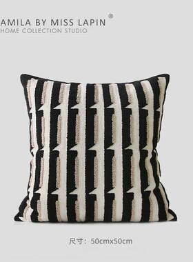 0wyvmila米拉中古黑色立体浮雕绣客厅墩脚凳懒人沙发蒲团坐垫坐墩