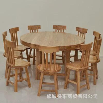 新款老榆木八仙桌实木吃饭餐桌正方形方桌饭店民宿餐桌椅组合套装