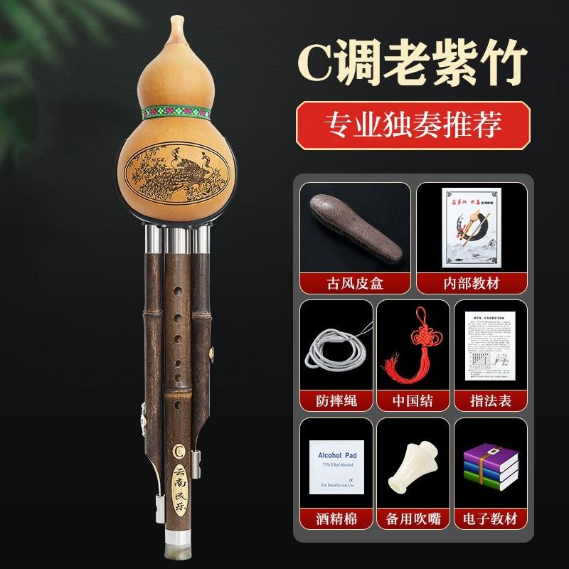紫竹葫芦丝c调小初学者专业演奏型儿童降b调学生用防摔胡芦丝乐器