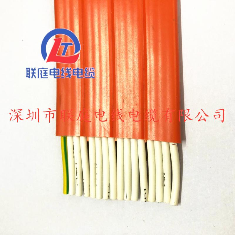 供应TVVB移动扁电缆40芯0.75mm2电镀行车天车抗拉耐磨扁形电缆线