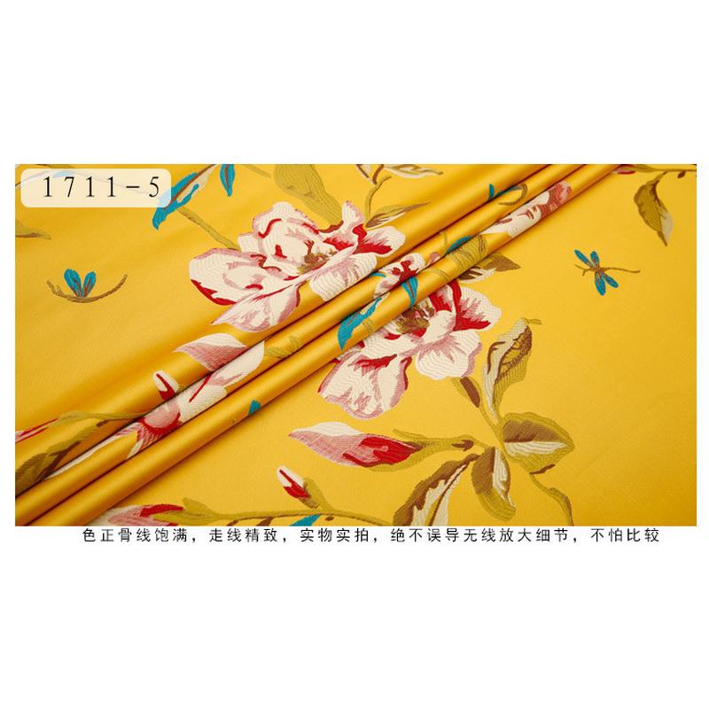 新中式沙发布料花鸟高提花布沙发坐垫抱枕靠垫丝绸织锦缎布料