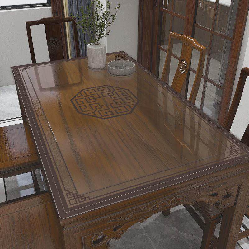 新中式防烫软玻璃半透明免洗防水防油餐桌垫隔热桌布pvc茶几台布,居家布艺,桌布,淘宝优惠券,粉丝福利购,淘宝优惠卷