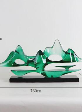 新中式办公室家居雕塑样板间茶室云山软装饰品客厅电视柜玄关摆件