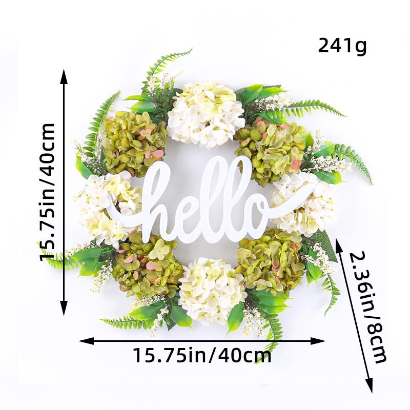 港之恋节日hello仿真花环门饰欧美绣球花藤圈橱窗装饰墙壁挂