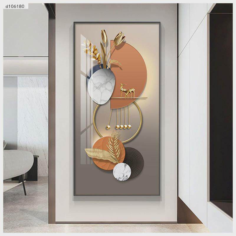 玄关装饰画走廊画挂画轻奢客厅抽象落地过道玄关画山水画酒店壁画