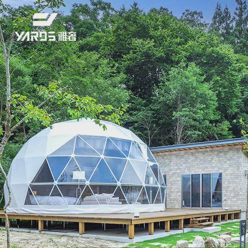 雅奢帐篷厂家定制5米直径球形帐篷星空房钢管装配式露营住宿篷房