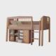 儿童床全实木小户型半高一体多功能上床下柜储物床儿童房组合床