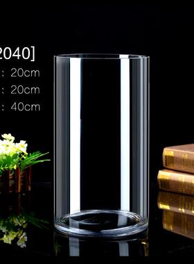 特大号80厘米60厘米花瓶百合圆柱直筒花瓶落地透明玻璃花瓶