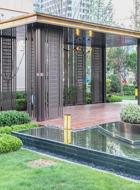 大型不锈钢结构廊架异形商场圈广场小区雕塑遮雨长廊创意景亭遮阳