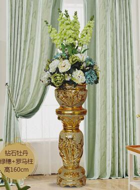 摆设落地大花瓶客厅大号陶瓷摆件酒店别墅装饰欧式仿真花插花
