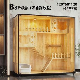 实木猫笼别墅超大号室内猫舍猫屋家用猫笼子猫咪房子猫窝猫柜