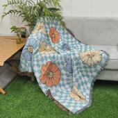 旧时光复古轻奢春秋四季 毛毯办公室午休午睡毯子沙发毯盖毯被毯风