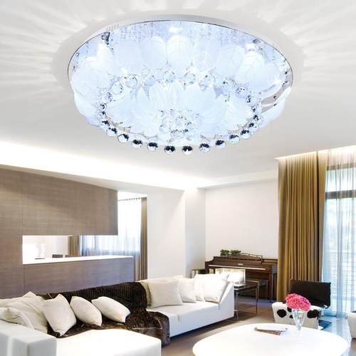热销新款具现代led水晶灯卧室灯圆形客厅灯led吸顶灯客厅灯遥控灯