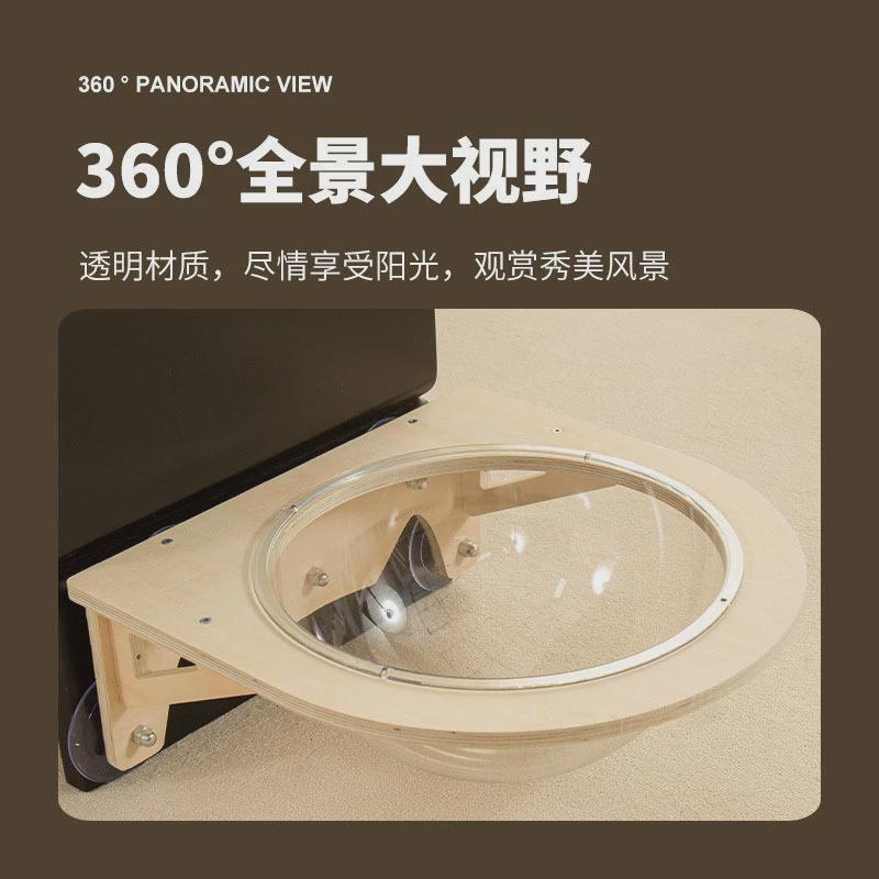 实木吊床猫咪猫窝宠物窗户玻璃猫挂床悬挂吸盘猫咪太空舱多功能舱