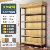 货架展示柜钢木置物架可调节陈列架落地简易超市多层收纳储物柜子