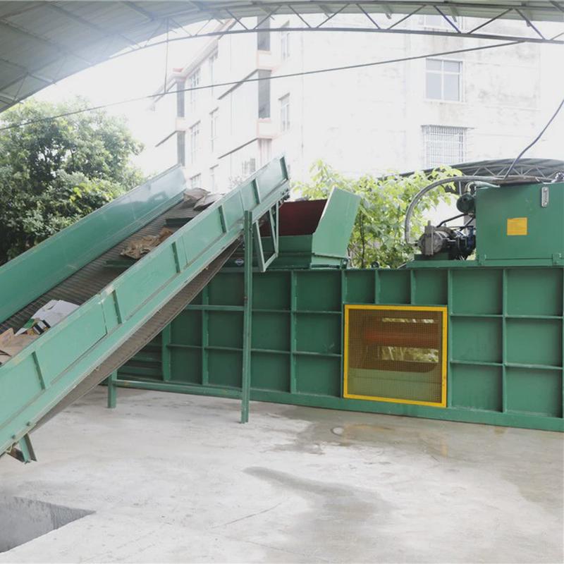 废纸大型打包机易拉罐塑料薄膜编织袋垃圾塑料瓶卧式液压打包机