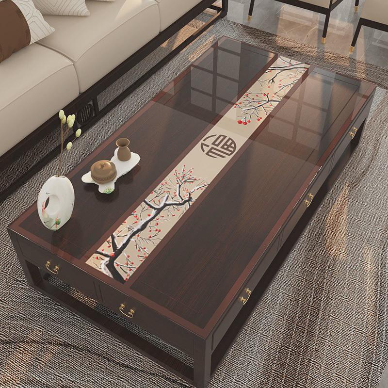 新中式茶几桌布免洗防水防油餐桌垫高级感PVC透明软玻璃桌面台布