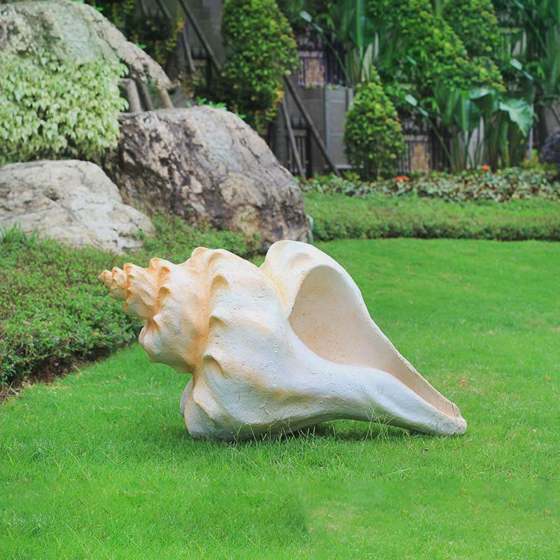 装饰品仿真海洋生物摆件玻璃钢贝壳海星海螺雕塑花园假山景观户外
