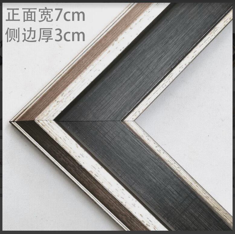 Q683来图定做有框挂画现代油画框装饰画圆形铝合金外框照片微
