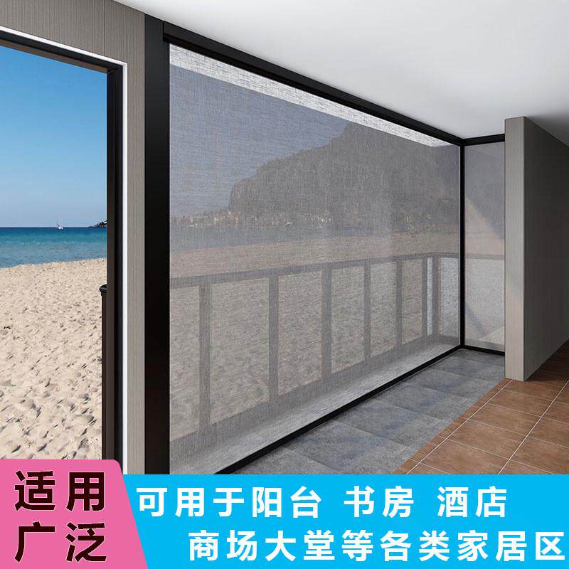 GZ6M阳台电动防风卷帘遮光隔热防雨窗帘别墅庭院智能升降遮光帘