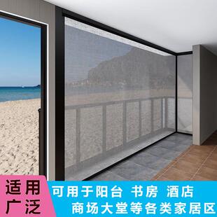 GZ6M阳台电动防风卷帘遮光隔热防雨窗帘别墅庭院智能升降遮光帘