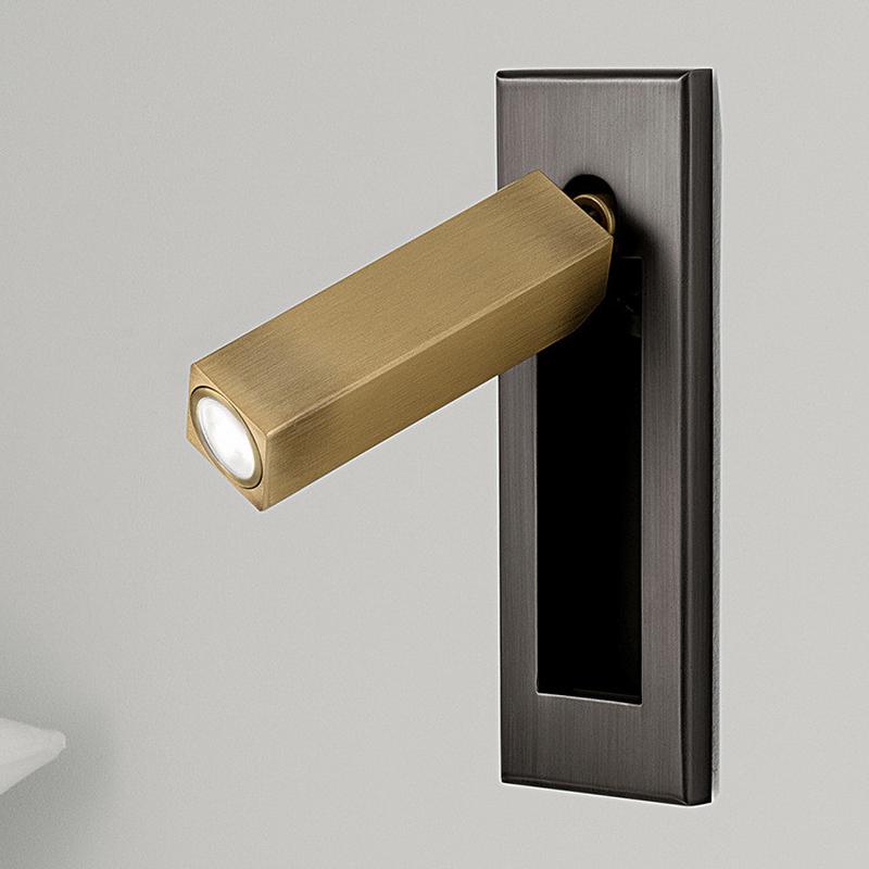 酒店客房床头led阅读灯3w可旋转嵌入式小壁灯中山现货厂家外贸