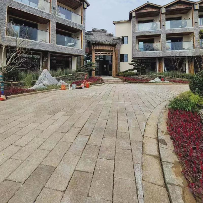 老旧石条台阶石园林古建户外仿古旧石板自然面老石板庭院铺路石