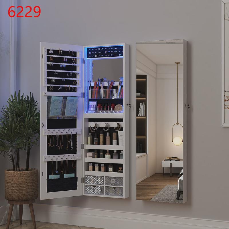 试衣简约现代挂墙穿衣镜首饰收纳镜柜贴墙家用壁挂装饰全身镜镜子